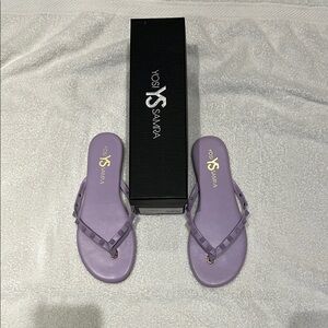 NWT Yosi Samra Women's Rivington Stud Flip Flop - Purple - Flip-Flops - Size 8